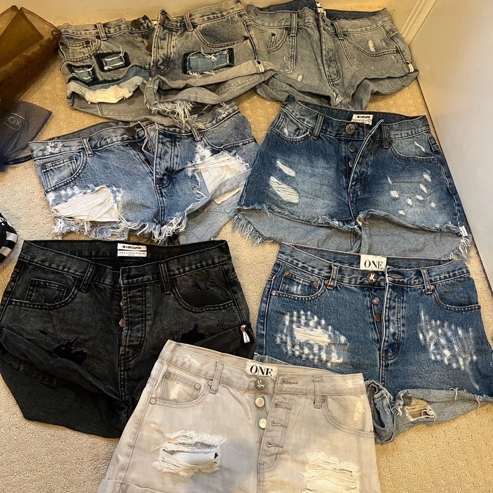One Teaspoon Denim Distressed Women's Shorts Lot